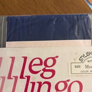 Vintage 1980’s  Leg Lingo Hosiery new in package - royal blue medium